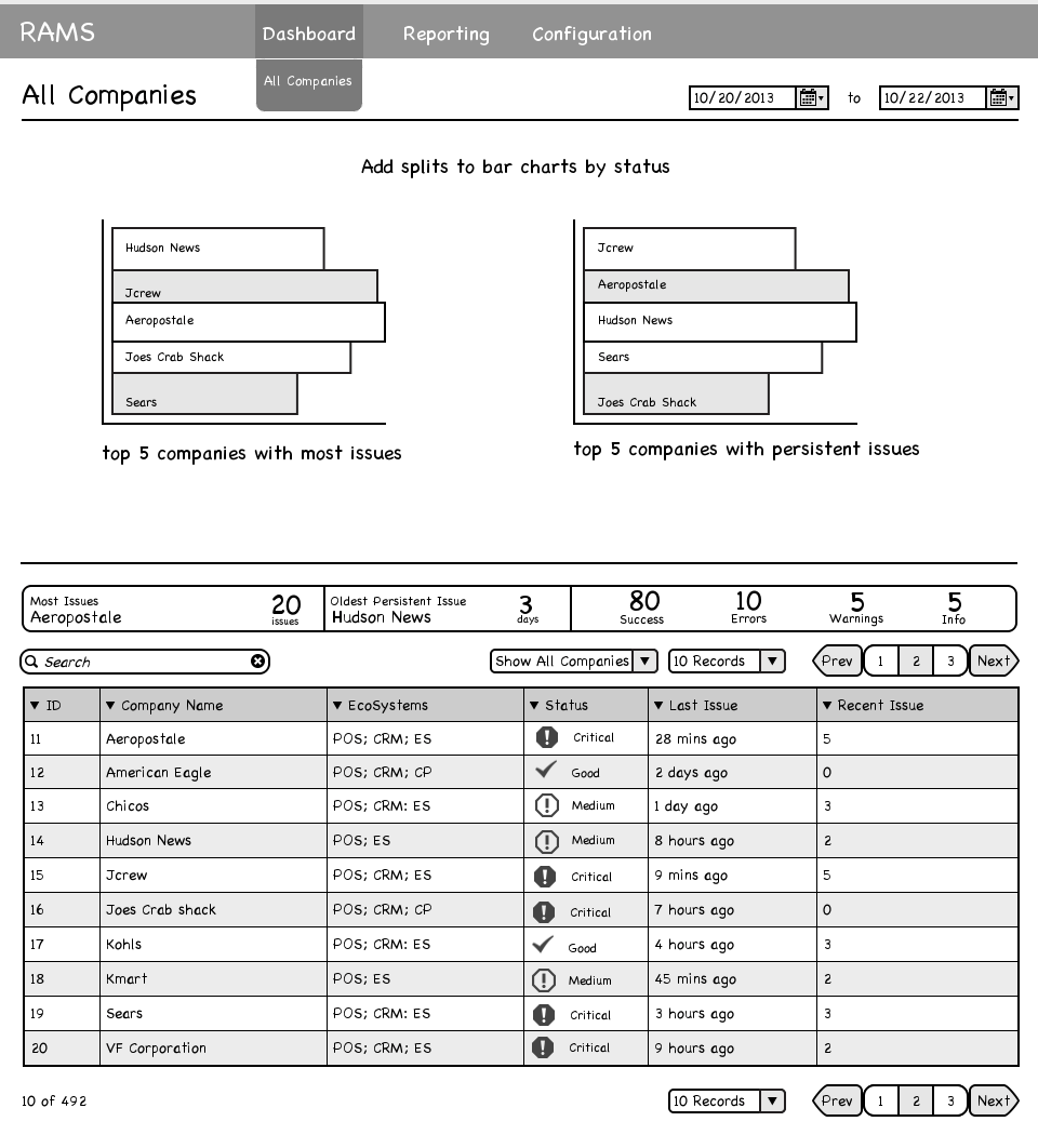Epicor Companies List Wireframe