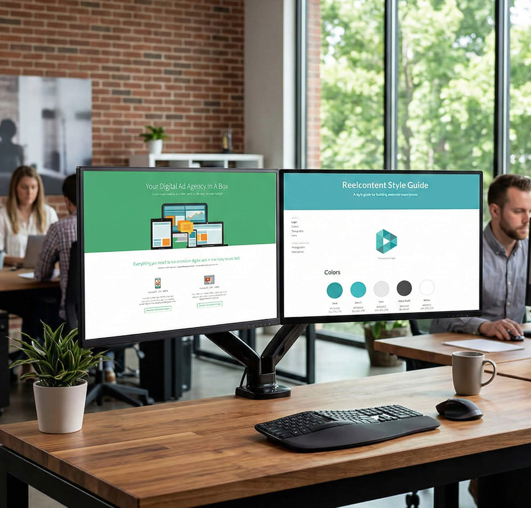 Reelcontent Website and Colors Desktop Screens
