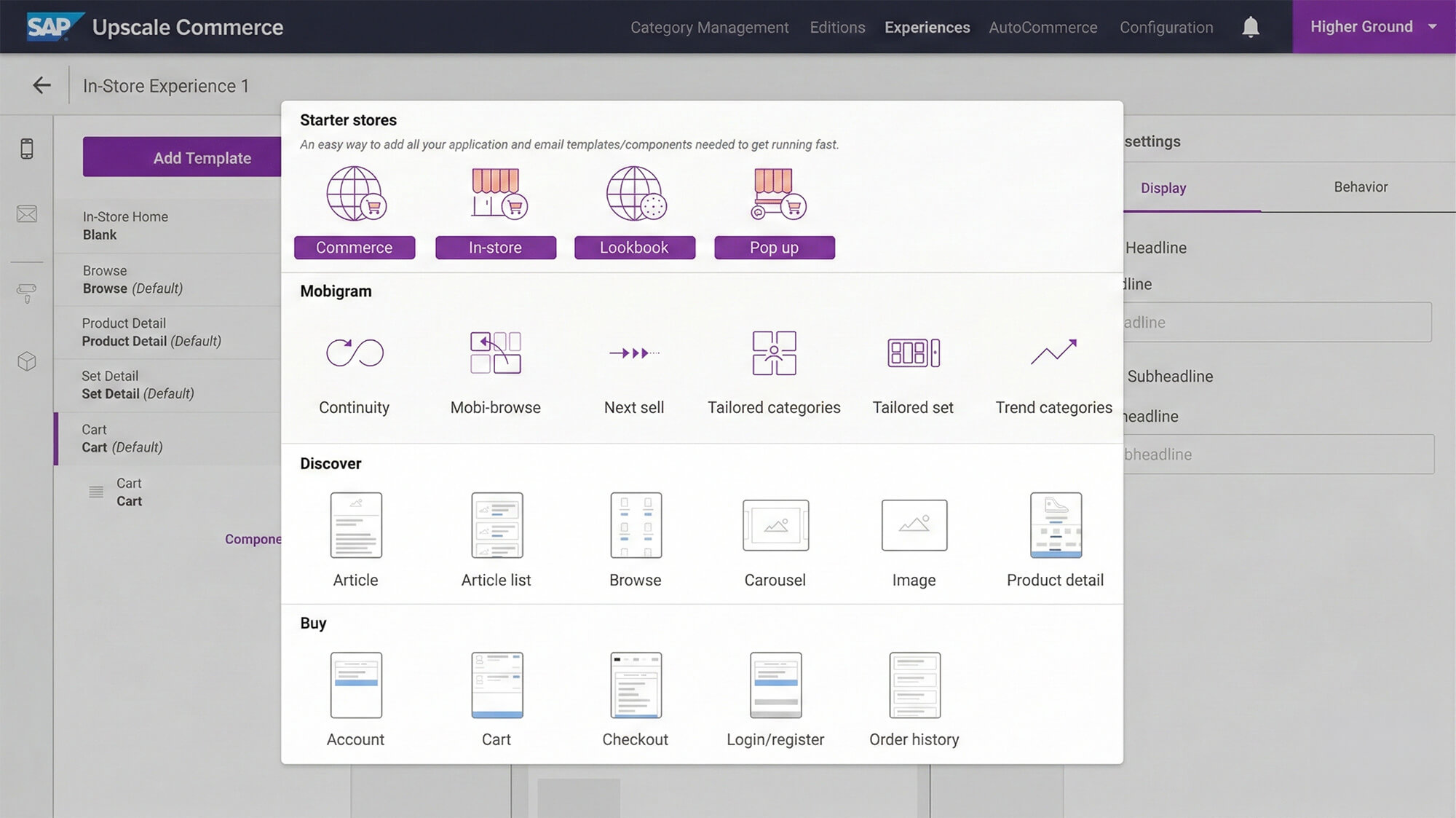 SAP Upscale Store Builder